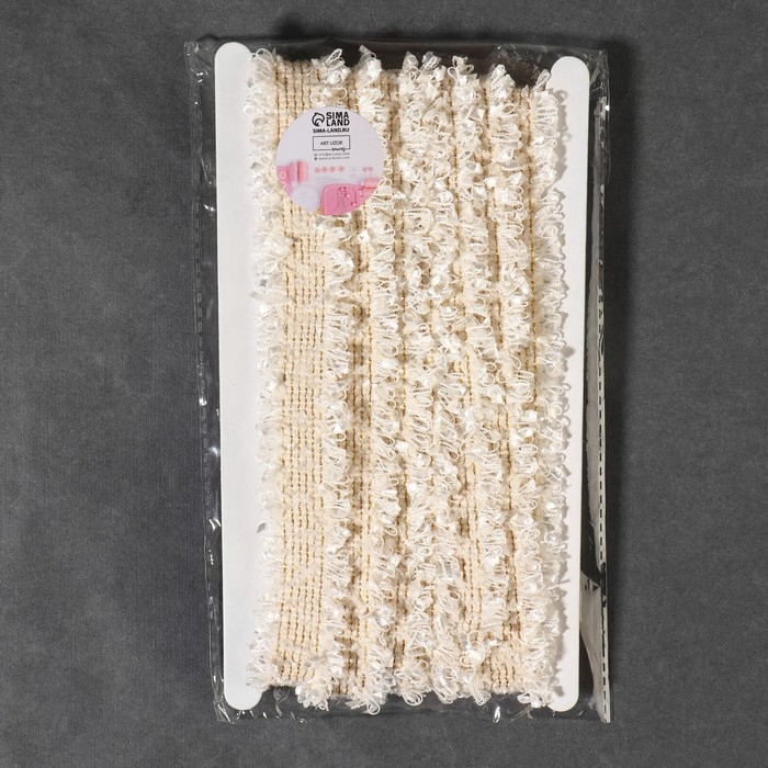 Тесьма декоративная &laquo;Твидовая&raquo;, двусторонняя, 30 мм, 5 &plusmn; 0,5 м, цвет бежевый