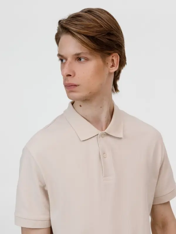 Рубашка поло унисекс Pacific, бежевая (льняная), размер S