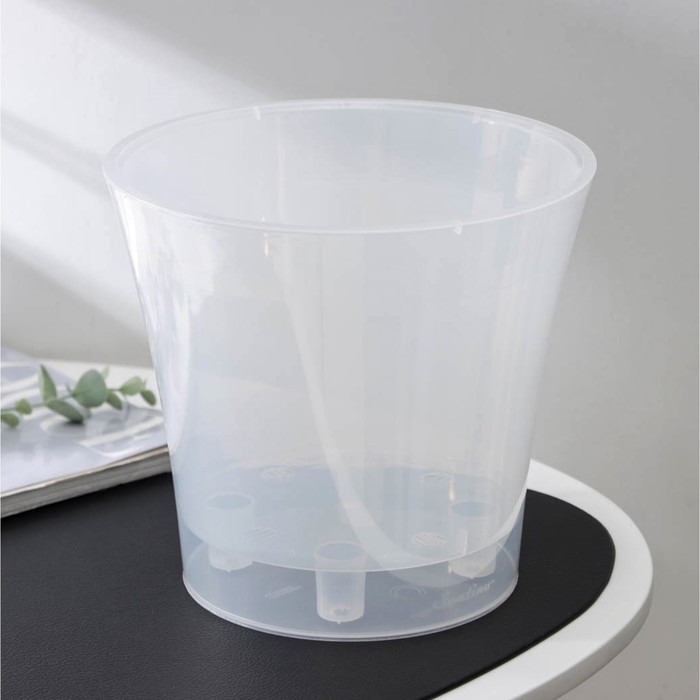 Кашпо для цветов со вставкой &laquo;Арте&raquo;, 5 л, цвет прозрачный