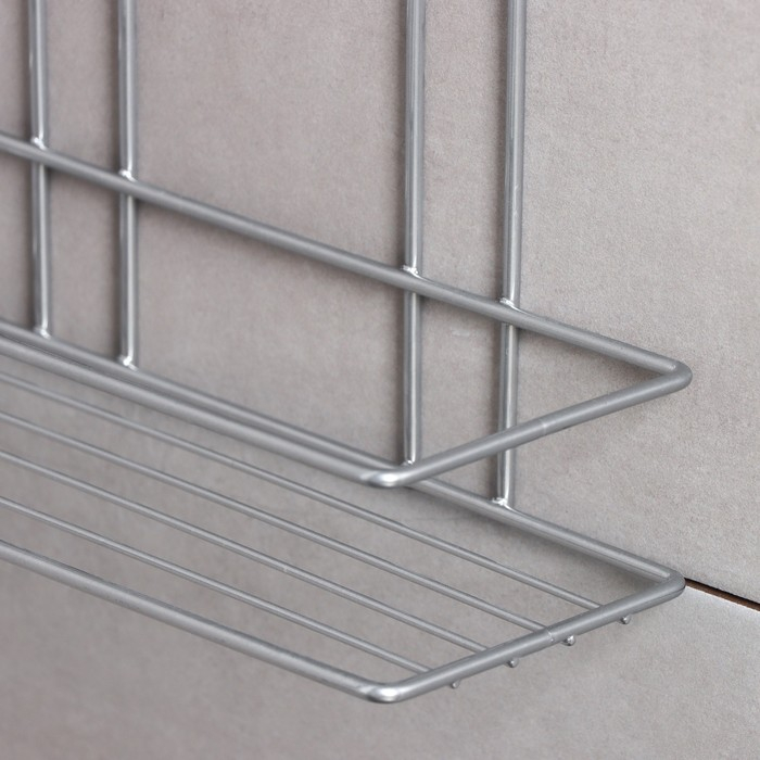 Полка прямоугольная 2-х ярусная, 26,5×10,5×35 см, цвет хром Полка прямоугольная 2-х ярусная, 26,5×10,5×35 см, цвет хром