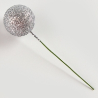 Набор топперов на проволоке &laquo;Шар&raquo;, набор 20 шт., размер 1 шт. &mdash; 2 &times; 7,5 см, цвет серебро