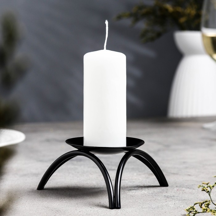 Подсвечник металл на 1 свечу Подсвечник металл на 1 свечу "Олимп", 4х11 см, черный