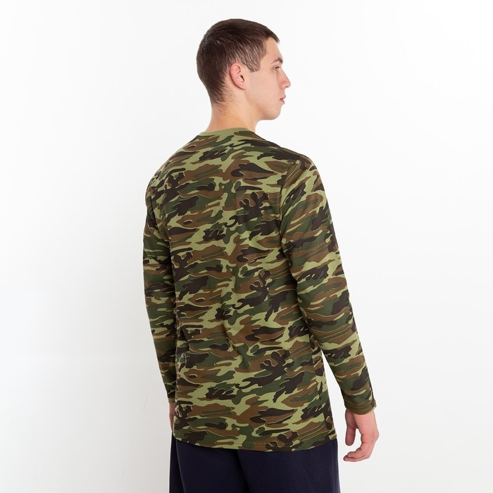 Лонгслив мужской с начёсом, цвет камуфляж тёмно-зелёный, размер 54 Лонгслив мужской с начёсом, цвет камуфляж тёмно-зелёный, размер 54