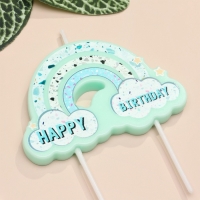 Свеча для торта "Воздушная радуга", голубая Свеча для торта "Воздушная радуга", голубая