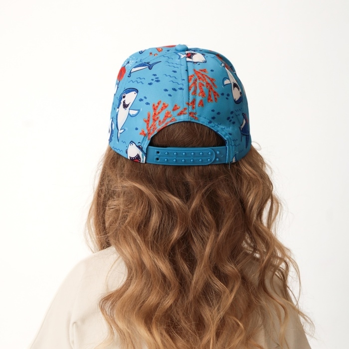 Кепка детская MINAKU "Акулы" цвет голубой, р-р 52