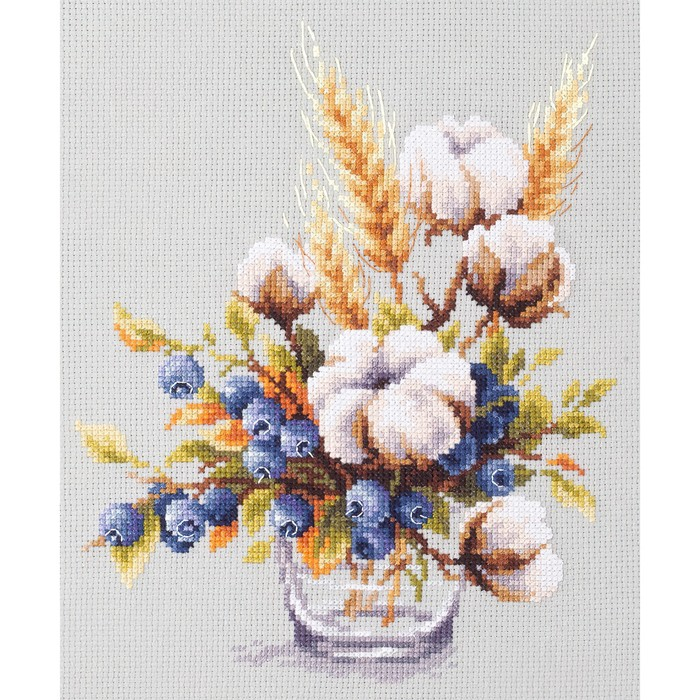 Набор для вышивания крестом &laquo;Хлопок и черника&raquo;, 18 &times; 23 см
