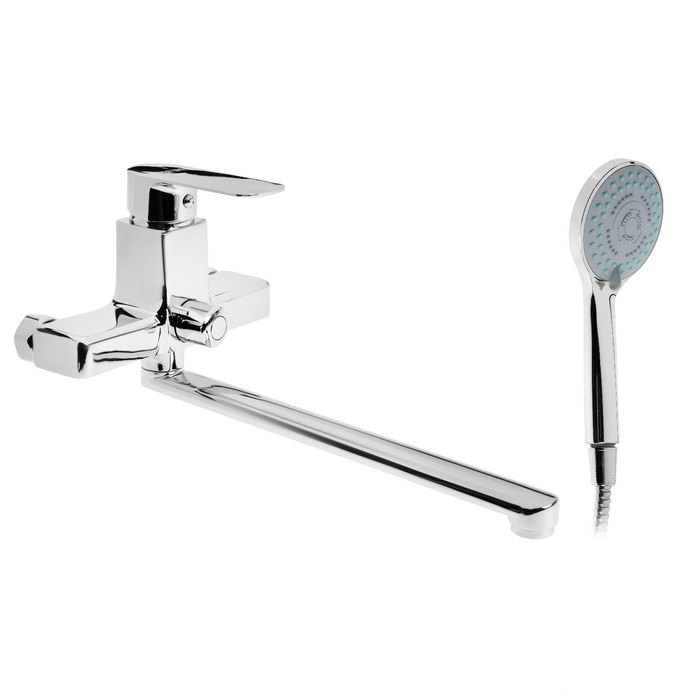 Смеситель для ванны ZEIN Z3845, однорычажный, излив 30 см, душевой набор, лейка 5 реж, хром 993215 Смеситель для ванны ZEIN Z3845, однорычажный, излив 30 см, душевой набор, лейка 5 реж, хром 993215