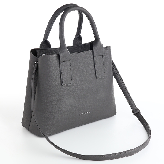 Сумка женская на молнии, TEXTURA, средний размер, цвет серый Сумка женская на молнии, TEXTURA, средний размер, цвет серый