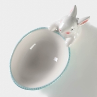 Конфетница Доляна &laquo;Зайка&raquo;, 240 мл, 21,5&times;12,5&times;11,5 см, цвет голубой