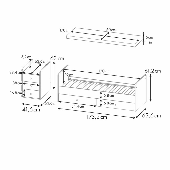 Детская кровать-трансформер Фея 1100 &laquo;Зайчонок&raquo;, цвет венге/бежевый