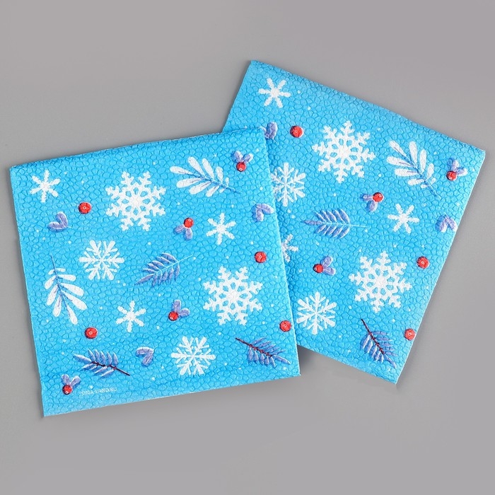 Новогодние салфетки бумажные «С Новым годом», однослойные, 24х24 см, 20 шт. Новогодние салфетки бумажные «С Новым годом», однослойные, 24х24 см, 20 шт.