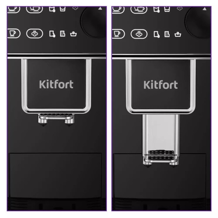 Кофемашина Kitfort КТ-7256, автоматическая, 1350 Вт, 1.5 л, чёрная