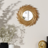 Зеркало настенное «Солнышко», d зеркальной поверхности 11 см, цвет золотистый Зеркало настенное «Солнышко», d зеркальной поверхности 11 см, цвет золотистый