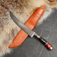 Нож Пчак Шархон - эбонит, ёрма, гарда, навершие мельхиор, 17 см Нож Пчак Шархон - эбонит, ёрма, гарда, навершие мельхиор, 17 см