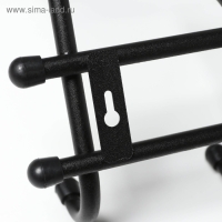 Вешалка настенная с полкой &laquo;Комфорт&raquo;, 5 крючков, 41&times;20&times;10 см, цвет чёрный