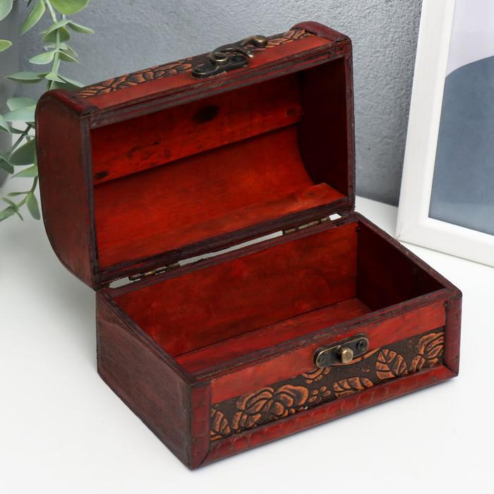 Шкатулка сундучок Шкатулка сундучок "Цветочный узор" 10х15х10,5 см