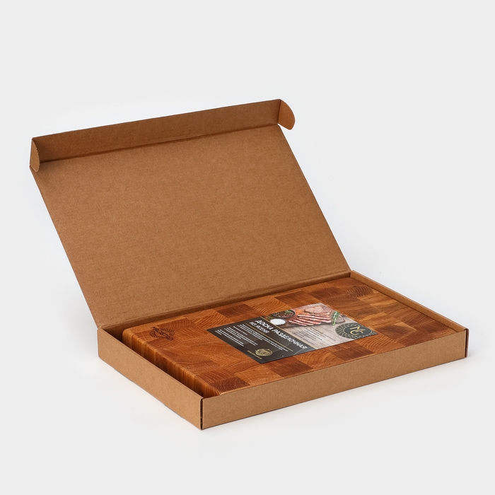 Доска разделочная Magistro premium, торцевая ясень, 30×20×2,5 см, в крафтовой коробке Доска разделочная Magistro premium, торцевая ясень, 30×20×2,5 см, в крафтовой коробке