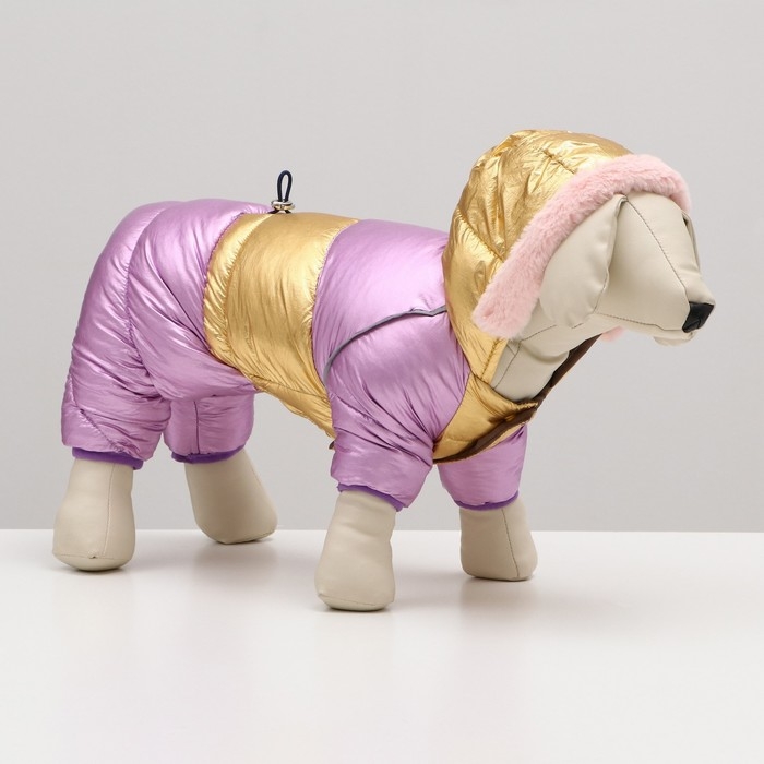 Комбинезон Комбинезон "Блик" с утяжкой, размер 14 (ДС 32 см, ОГ 42 см, ОШ 31 см), золото-лавандовый