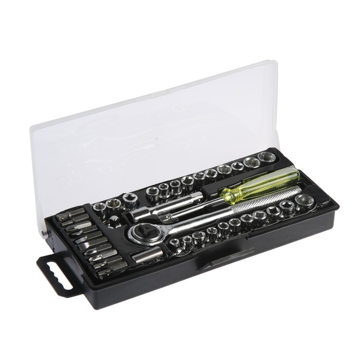 Набор инструментов в кейсе ТУНДРА, универсальный, 1/4 Набор инструментов в кейсе ТУНДРА, универсальный, 1/4" и 3/8", 40 предметов