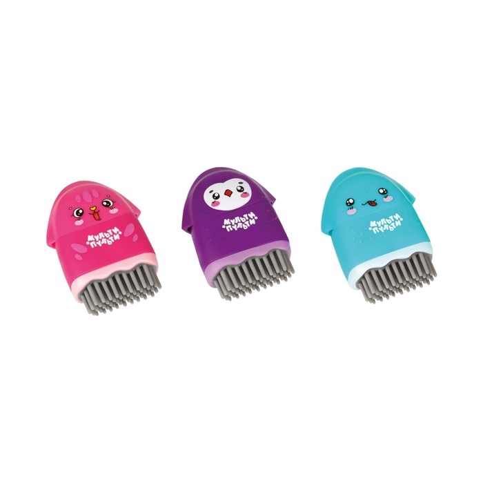 Точилка пластиковая с ластиком Мульти-Пульти Точилка пластиковая с ластиком Мульти-Пульти "Милашки", 1 отверстие, с контейнером МИКС