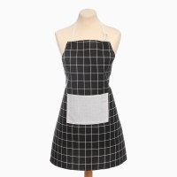 Фартук Экономь и Я Клетка.цвет черный, 56*70&plusmn;4см, 100% хл, рогожка