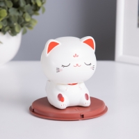 Маятник пластик от солнечной батареи "Кот Манэки-нэко спящий" 10х10х10,3 см