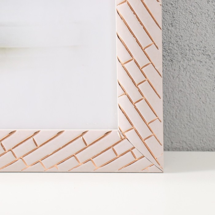 Фоторамка пластик 30х40 см "Кирпичная кладка" белая 44х34 см