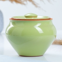 Горшочек под жаркое с крышкой "Вятский" 0,9л, зеленый Горшочек под жаркое с крышкой "Вятский" 0,9л, зеленый