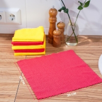 Салфетка универсальная Доляна &laquo;Промо&raquo;, 180 г/м&sup2;, 10 шт, 30&times;30 см, микрофибра, ультразвуковая обработка края, цвет МИКС