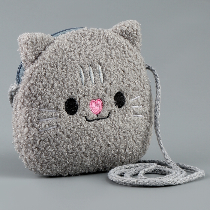 Мягкая сумка &laquo;Кошечка&raquo;. цвет серый