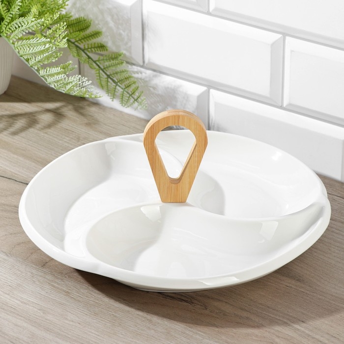 Менажница керамическая 3 ячейки &laquo;Эстет&raquo;, 28&times;12 см