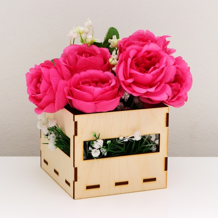 Кашпо деревянное 11,5 х 10,5 х 9 см Кашпо деревянное 11,5 х 10,5 х 9 см