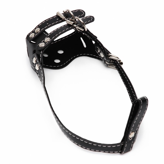 Намордник из прессованной кожи регулируемый, №1, ДН 4,5 см, ОМ 13-20 см, чёрный Намордник из прессованной кожи регулируемый, №1, ДН 4,5 см, ОМ 13-20 см, чёрный