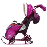 Санки-коляска &laquo;Наши детки 5-1&raquo; со снеговиком, цвет орхидея