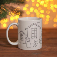 Набор кружка под раскраску «Дедушка Мороз с подарками» 250 мл + краска 6 цв по 2 мл, кисть Набор кружка под раскраску «Дедушка Мороз с подарками» 250 мл + краска 6 цв по 2 мл, кисть