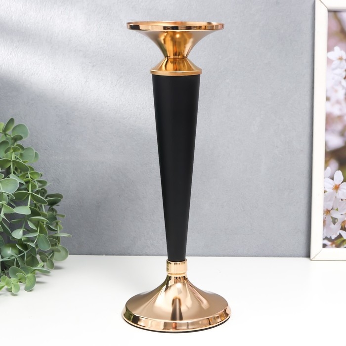 Подсвечник металл на 1 свечу Подсвечник металл на 1 свечу "Чёрный факел" золото 28х11х11 см