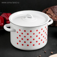 Кастрюля эмалированная, 4,5 л, рисунок МИКС, цвет белый