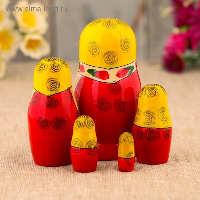 Матрёшка «Зоя», желтый платок, 5 кукольная, 12 см Матрёшка «Зоя», желтый платок, 5 кукольная, 12 см