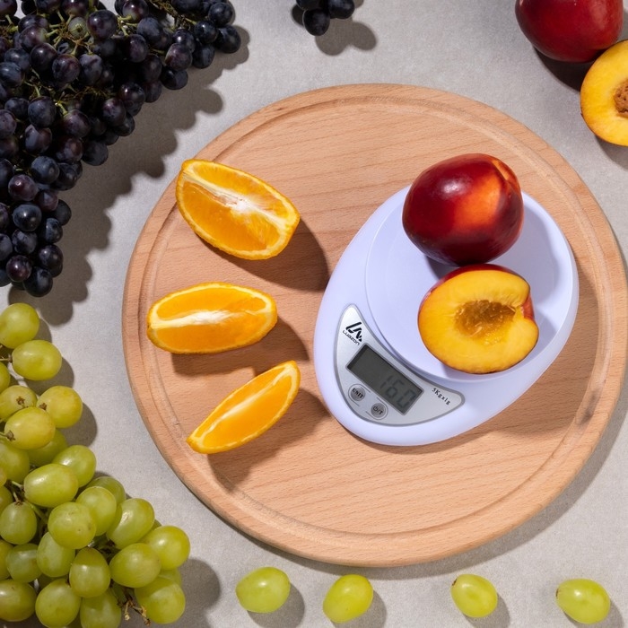 Весы кухонные Luazon LVK-501, электронные, до 5 кг, белые Весы кухонные Luazon LVK-501, электронные, до 5 кг, белые