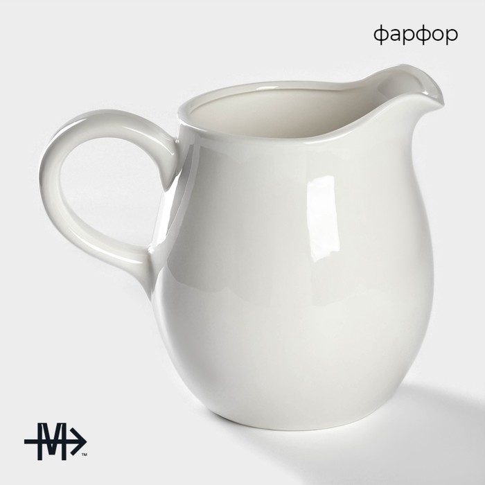 Кувшин для воды фарфоровый Magistro &laquo;Бланш&raquo;, 1 л, 13&times;15 см, цвет белый