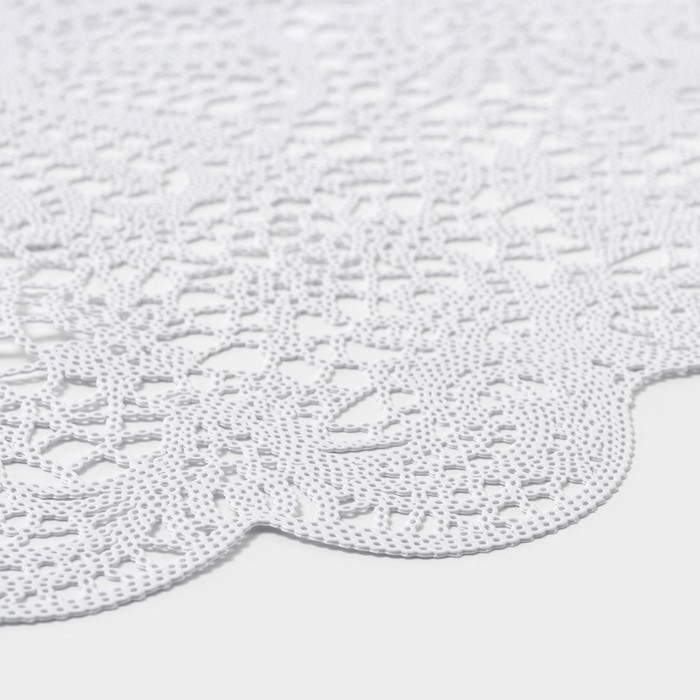 Салфетки сервировочные на стол Доляна «Лидия», d=38 см, 4 шт, цвет белый Салфетки сервировочные на стол Доляна «Лидия», d=38 см, 4 шт, цвет белый