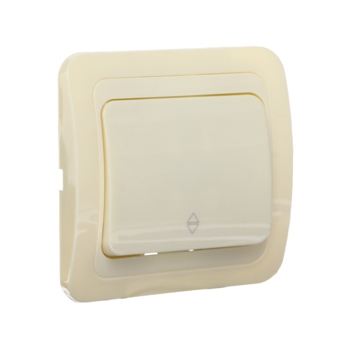 Выключатель проходной Luazon Lighting Выключатель проходной Luazon Lighting "Орион", 10 А, 1 клавиша, скрытый, бежевый