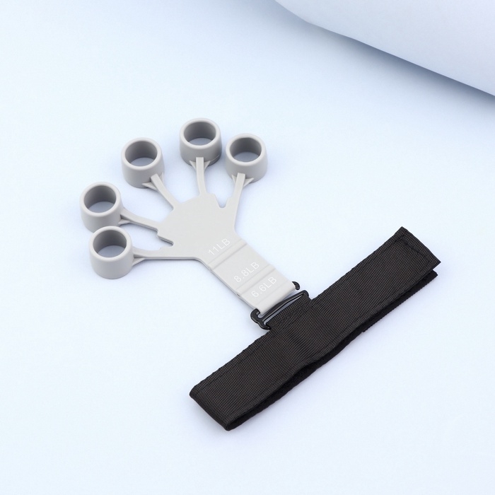 Массажёр для разработки рук и пальцев, с манжетом, 8 &times; 14 &times; 2,8 см, цвет серый