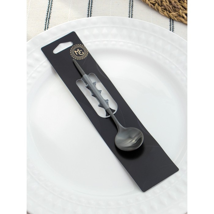 Ложка чайная из нержавеющей стали Magistro «Фолк», длина 12,3 см, цвет чёрный Ложка чайная из нержавеющей стали Magistro «Фолк», длина 12,3 см, цвет чёрный