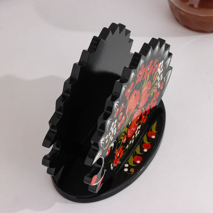 Салфетница &laquo;Ежик&raquo;, 13х10 см, хохлома