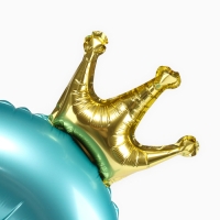 Шар фольгированный 42" «Цифра 2 с короной» на подставке, цвет голубой Шар фольгированный 42" «Цифра 2 с короной» на подставке, цвет голубой