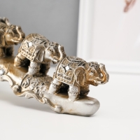 Сувенир полистоун стразы "7 слонов" 9х29х6 см