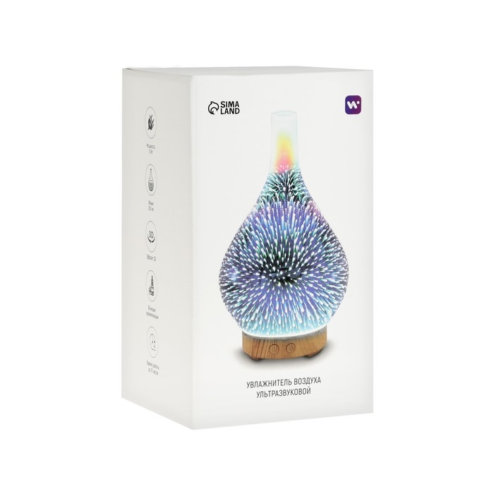 Увлажнитель воздуха Windigo LHU-08, ультразвуковой, 300 мл, 10 Вт, с эффектом 3D Увлажнитель воздуха Windigo LHU-08, ультразвуковой, 300 мл, 10 Вт, с эффектом 3D