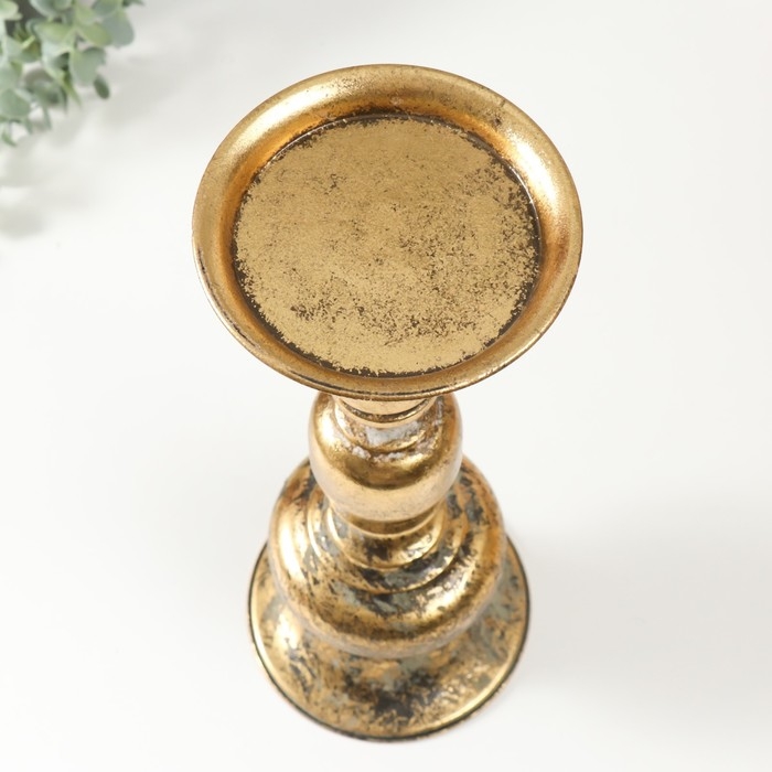 Подсвечник металл на 1 свечу Подсвечник металл на 1 свечу "Ферро" состаренная бронза 14,5х14,5х38,5 см