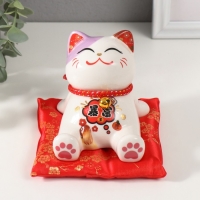 Копилка керамика подставка "Кот Манэки-нэко расслабленный" 12,5х12,5х10,5 см Копилка керамика подставка "Кот Манэки-нэко расслабленный" 12,5х12,5х10,5 см